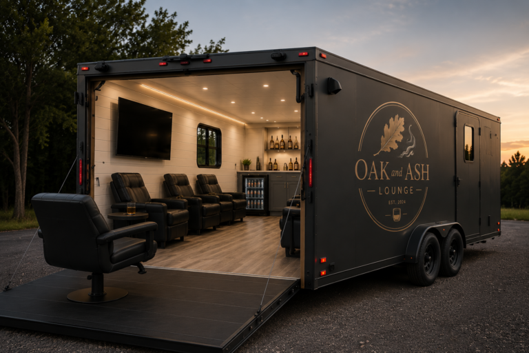 Oak & Ash Grand Lounge mobile cigar trailer for premium events