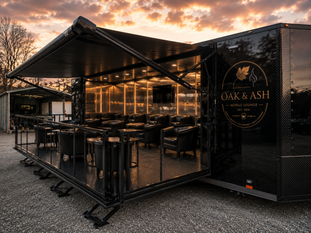 Oak & Ash Party Lounge mobile cigar trailer for large outdoor events